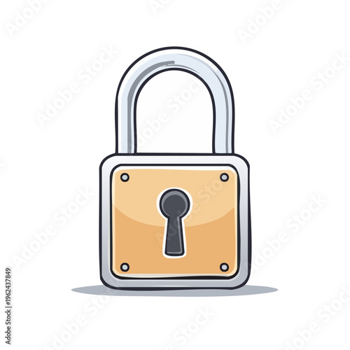 Classic Padlock Security Icon Symbol Protection Closed Shackle Lock