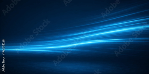 A digital art wallpaper featuring an abstract blue background with glowing light rays and motion lines that create a dynamic wave pattern of energy and flare