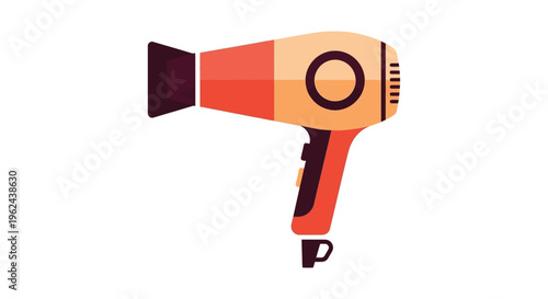 Hair dryer in simple flat illustration for beauty service