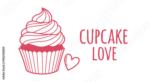 Cupcake Love A Whimsical Sweet Treat Illustration
