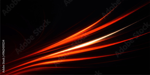 An abstract red wave background features a fractal design of light lines and motion curves against a black texture for a vibrant energy concept illustration