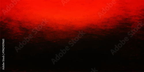 Red grunge abstract background featuring a dark sunset sky with black and orange clouds over a textured landscape at dusk