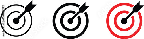 Target And Arrow Icons Black And Red dartboard bullseye