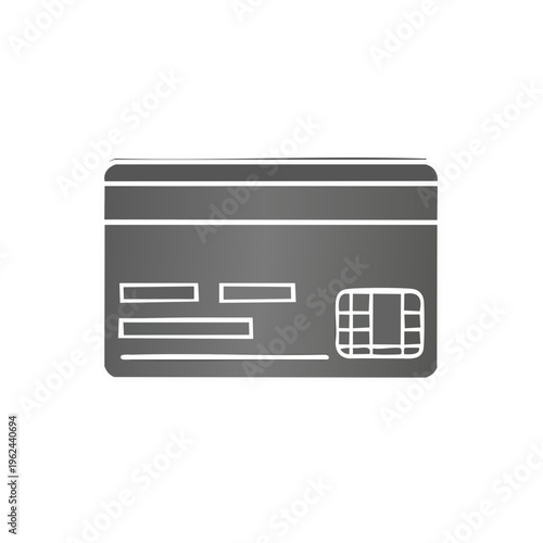 Modern Credit Card Chip Icon With Magnetic Stripe and Text Fields