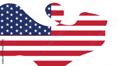 USA map filled with American flag patriotic concept design
