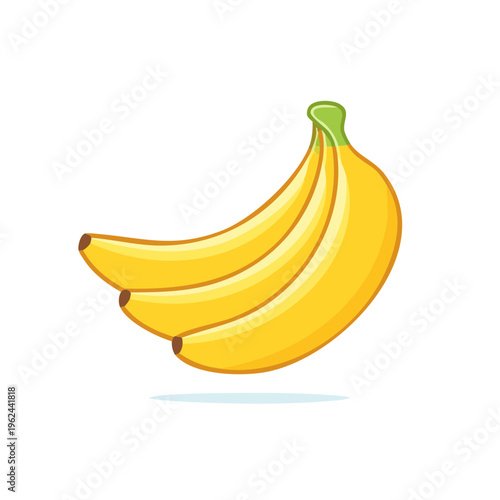 Bunch of yellow bananas illustration isolated on white background