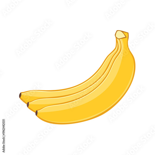 Bunch of Ripe Yellow Bananas Tropical Fruit Healthy Food Concept Illustration
