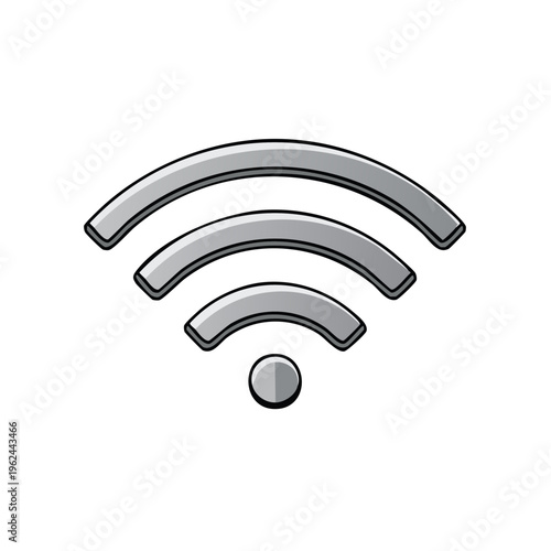 Modern stylized signal waves indicating wireless internet connection signal strength