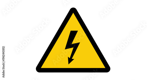High voltage warning sign vector icon for electrical hazard safety and caution symbol