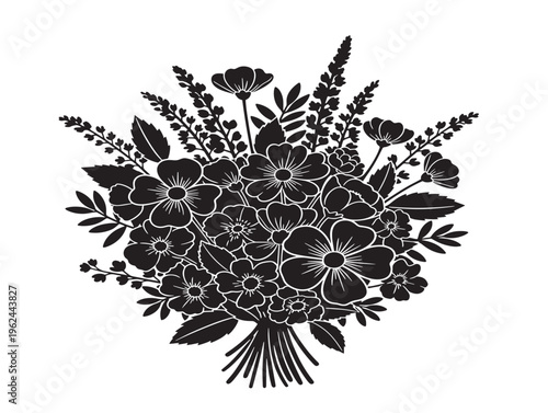 Charming wildflower bouquet silhouette showcasing fresh garden inspired composition 
