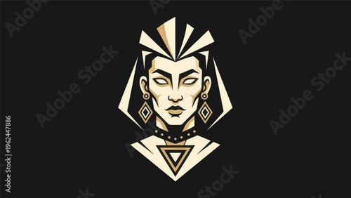 Stylized portrait of a female figure