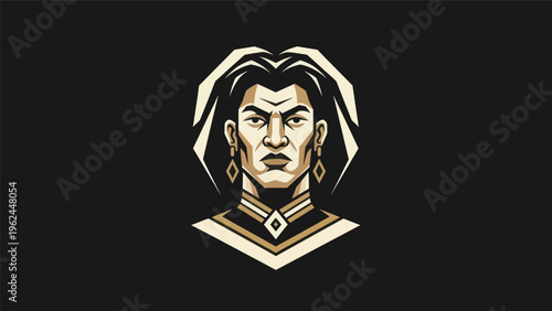 Stylized portrait of a noble figure