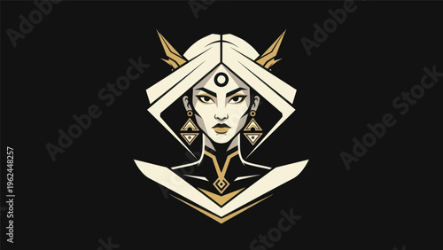 Stylized portrait of a noble figure