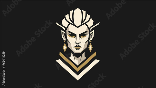 Stylized portrait of a noble figure