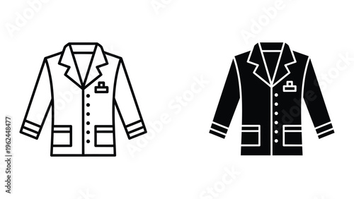 Canvas Print Comparison of a light and dark uniform style blazer with distinctive features
