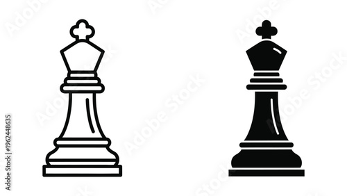 Contrast between white and black chess kings in a minimalist design