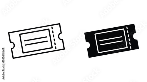 Two contrasting cinema ticket stubs with different fill styles