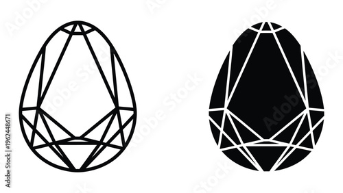 Geometric wireframe and solid render of a faceted teardrop shape.