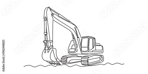 excavator machine digging in water construction equipment