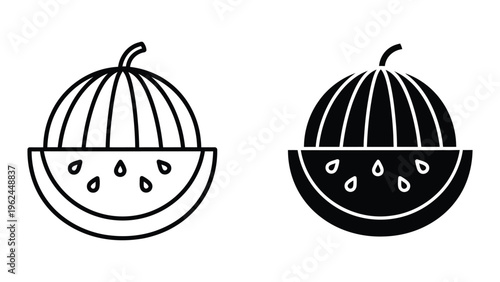 Contrasting styles of watermelon illustrations with different artistic techniques