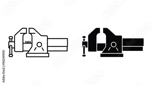 Comparison of a standard vise and a bench vise with different gripping styles