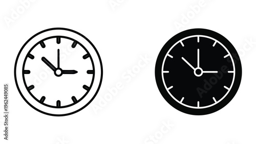 Contrasting analog clocks with different background styles and color schemes