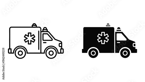 Comparison of ambulance vehicle designs with distinct color schemes