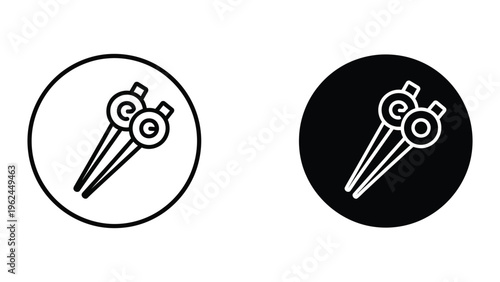 Contrast comparison of chopsticks icons on different backgrounds