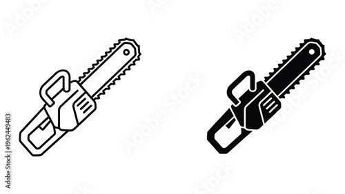 Comparison of a regular and a heavy-duty chainsaw illustration