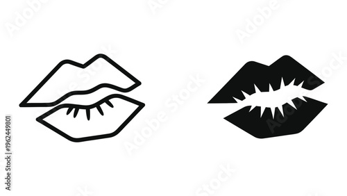 Contrasting lip shapes illustrated in minimalist and bold styles