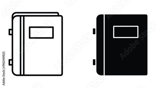 Comparison of an open and closed black binder with a white counterpart