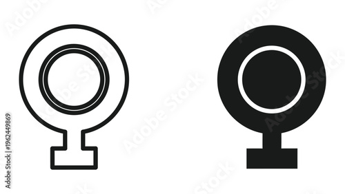 Contrast display of female gender symbols in different styles