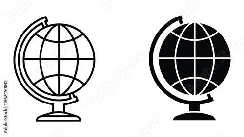 Contrast of traditional and modern globe representations on stands