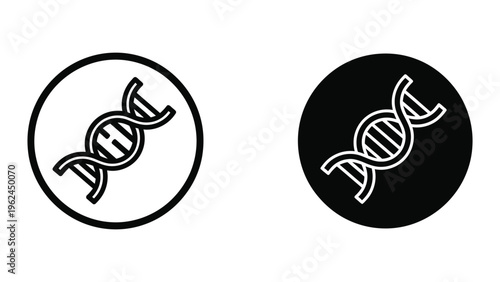 Contrasting representations of a dna helix icon on different backgrounds