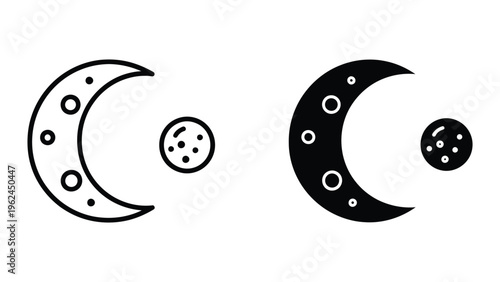 Contrasting depictions of the moon phases with stars and planetary bodies