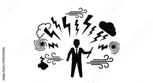 Businessman experiencing stress and anxiety at work