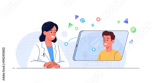 Telehealth Doctor Consultation: Remote Medical Services for Patients Online via Virtual Video Call
