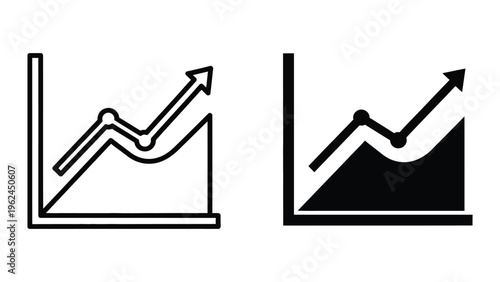 Comparison of upward trends with and without a filled area under the graph line