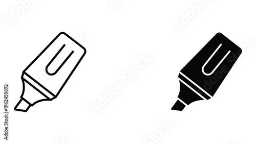 Contrasting highlighters with different ink visibility levels depicted in black and white