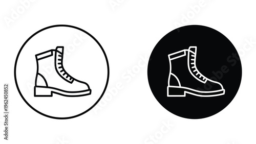 Comparison of a white boot icon on contrasting backgrounds