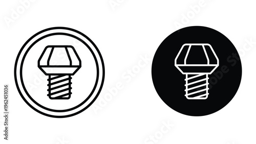 Comparison of screw icons on contrasting backgrounds