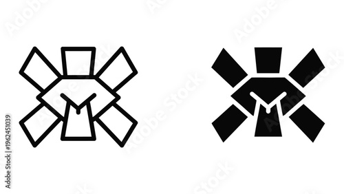 Contrasting geometric hand gestures in positive and negative space designs