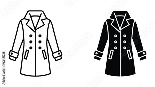 Comparison of a classic coat design in white and black color schemes