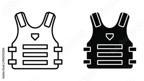 Comparison of tactical and standard protective vests with shoulder straps and attachment points
