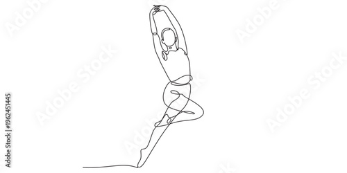 yoga, woman in runner pose, fitness illustration