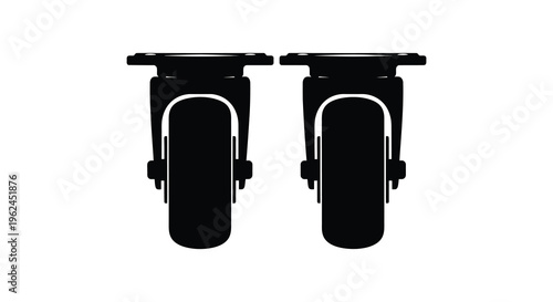 Silhouette of two black clips or fasteners on a white background
