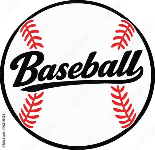 Baseball Scalable SVG Vector Graphic with Editable Paths and Layers for Web, UI Design, Digital Art, and Print Applications