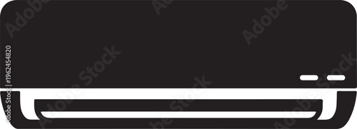 Air conditioner unit illustration with vent and control panel on front  home climate control system