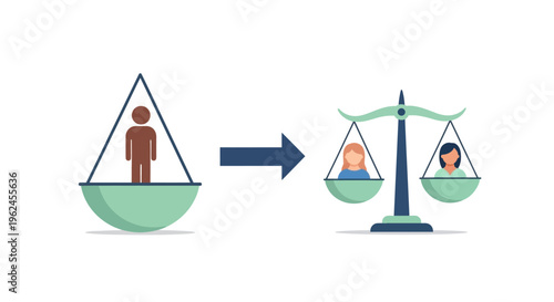 Gender Equality & Women's Representation: Illustrating Balance and Equity with Scales and Figures