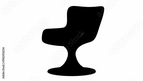 Futuristic designer chair silhouette abstract icon on white background modern furniture concept
